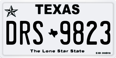 TX license plate DRS9823