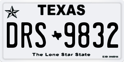 TX license plate DRS9832