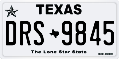 TX license plate DRS9845