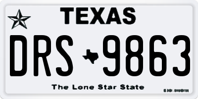 TX license plate DRS9863