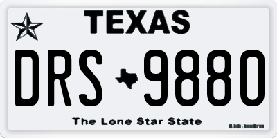 TX license plate DRS9880