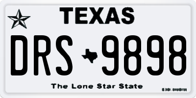 TX license plate DRS9898