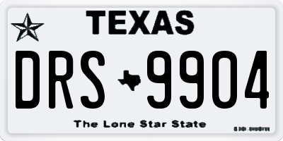 TX license plate DRS9904