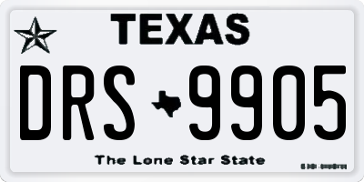 TX license plate DRS9905