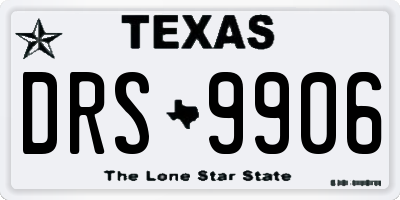 TX license plate DRS9906