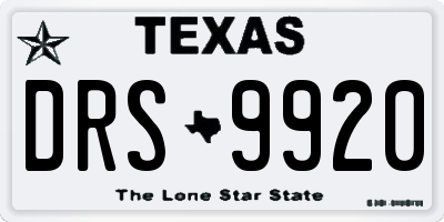 TX license plate DRS9920
