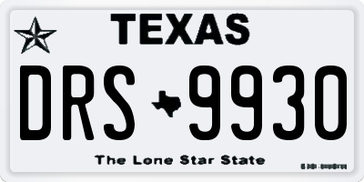 TX license plate DRS9930
