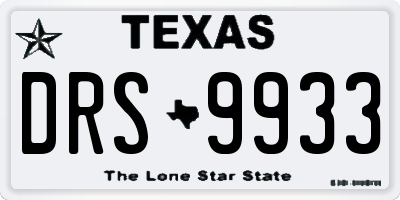 TX license plate DRS9933