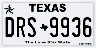 TX license plate DRS9936