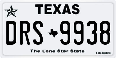 TX license plate DRS9938