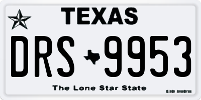 TX license plate DRS9953