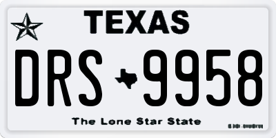 TX license plate DRS9958