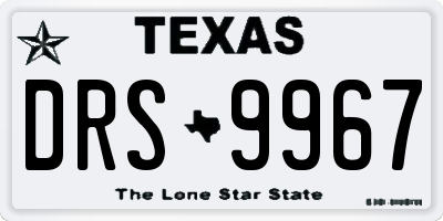 TX license plate DRS9967