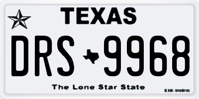 TX license plate DRS9968