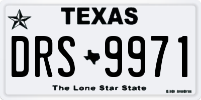 TX license plate DRS9971