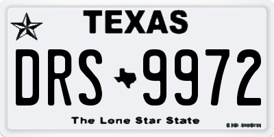 TX license plate DRS9972