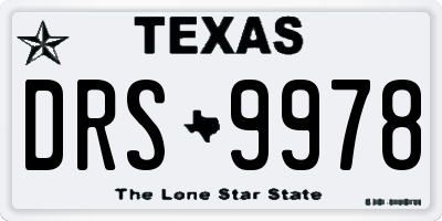 TX license plate DRS9978
