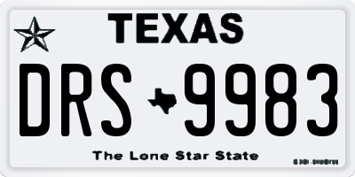 TX license plate DRS9983