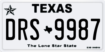 TX license plate DRS9987