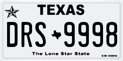 TX license plate DRS9998
