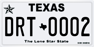TX license plate DRT0002