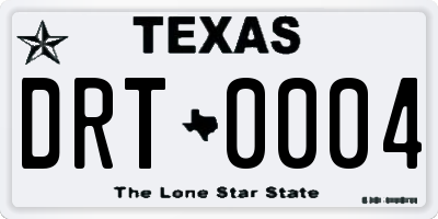 TX license plate DRT0004