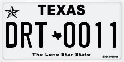 TX license plate DRT0011