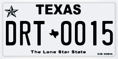 TX license plate DRT0015