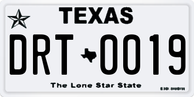 TX license plate DRT0019