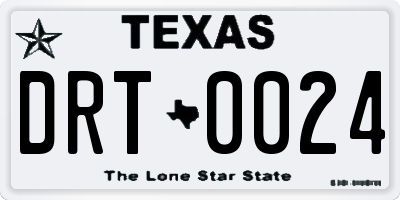 TX license plate DRT0024
