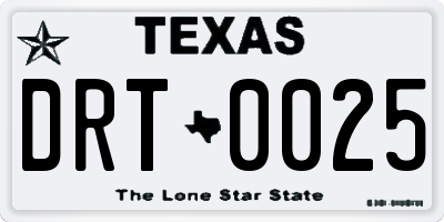 TX license plate DRT0025