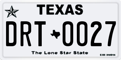TX license plate DRT0027