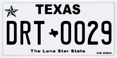 TX license plate DRT0029