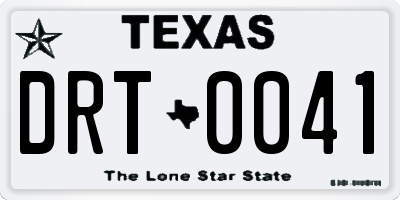 TX license plate DRT0041