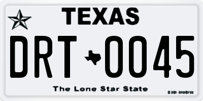 TX license plate DRT0045