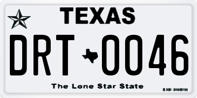 TX license plate DRT0046