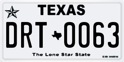 TX license plate DRT0063