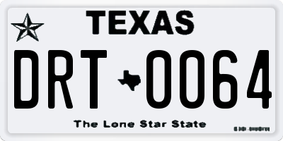 TX license plate DRT0064