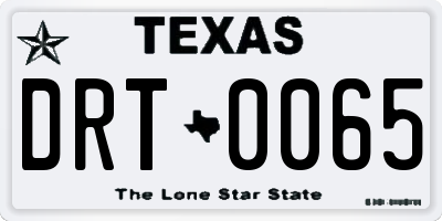 TX license plate DRT0065