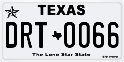 TX license plate DRT0066