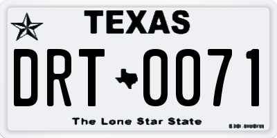 TX license plate DRT0071