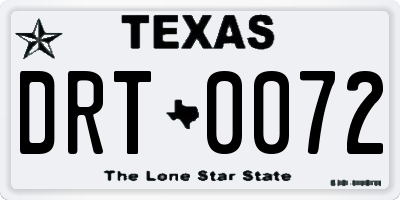TX license plate DRT0072