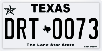 TX license plate DRT0073