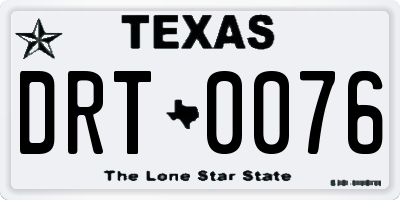 TX license plate DRT0076
