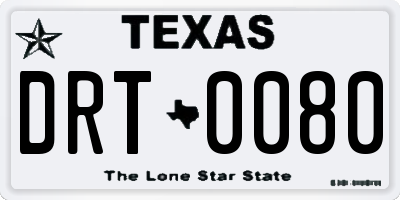 TX license plate DRT0080