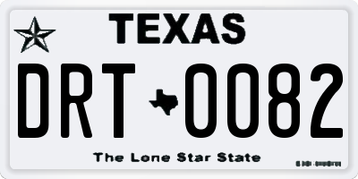 TX license plate DRT0082