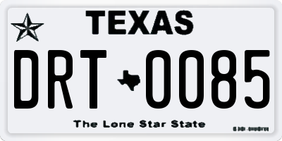 TX license plate DRT0085