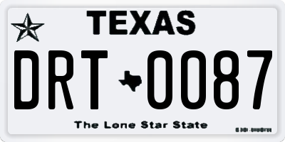 TX license plate DRT0087