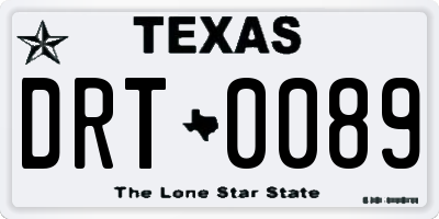 TX license plate DRT0089