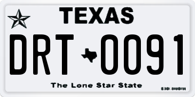 TX license plate DRT0091